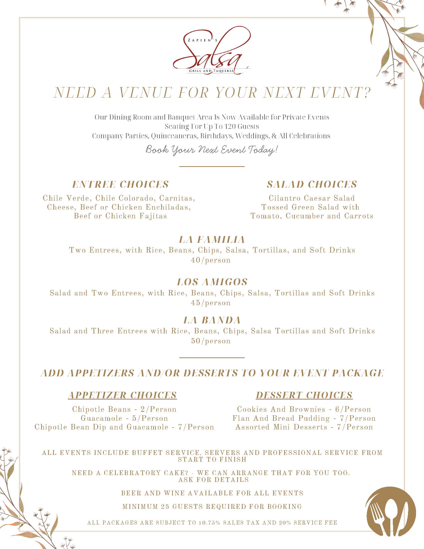 Salsa Grill Catering Packages